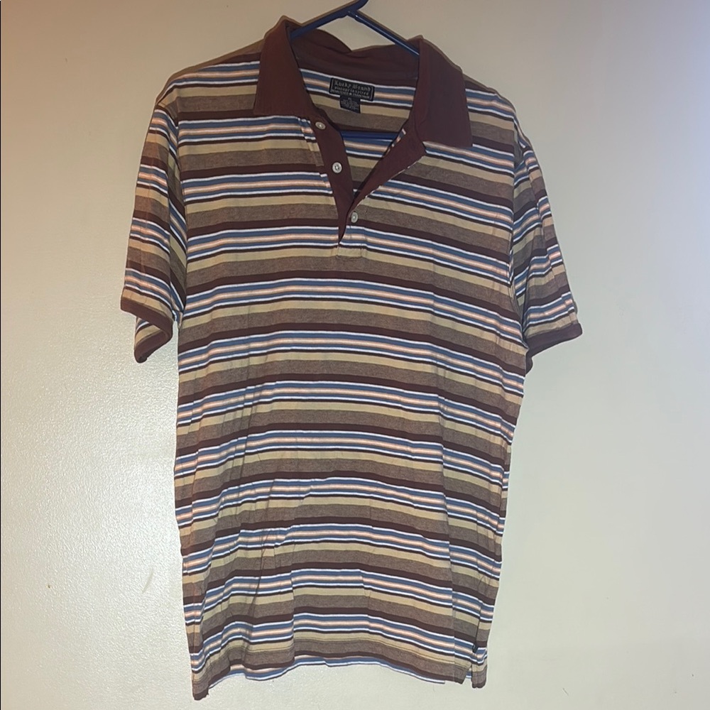 Y2K Vintage Lucky Men’s XL Striped Polo Shirt